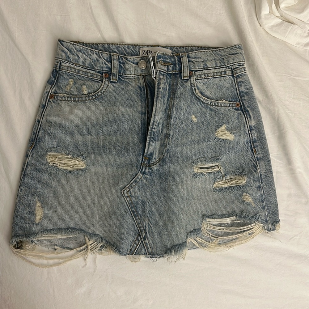 Zara denim mini skirt